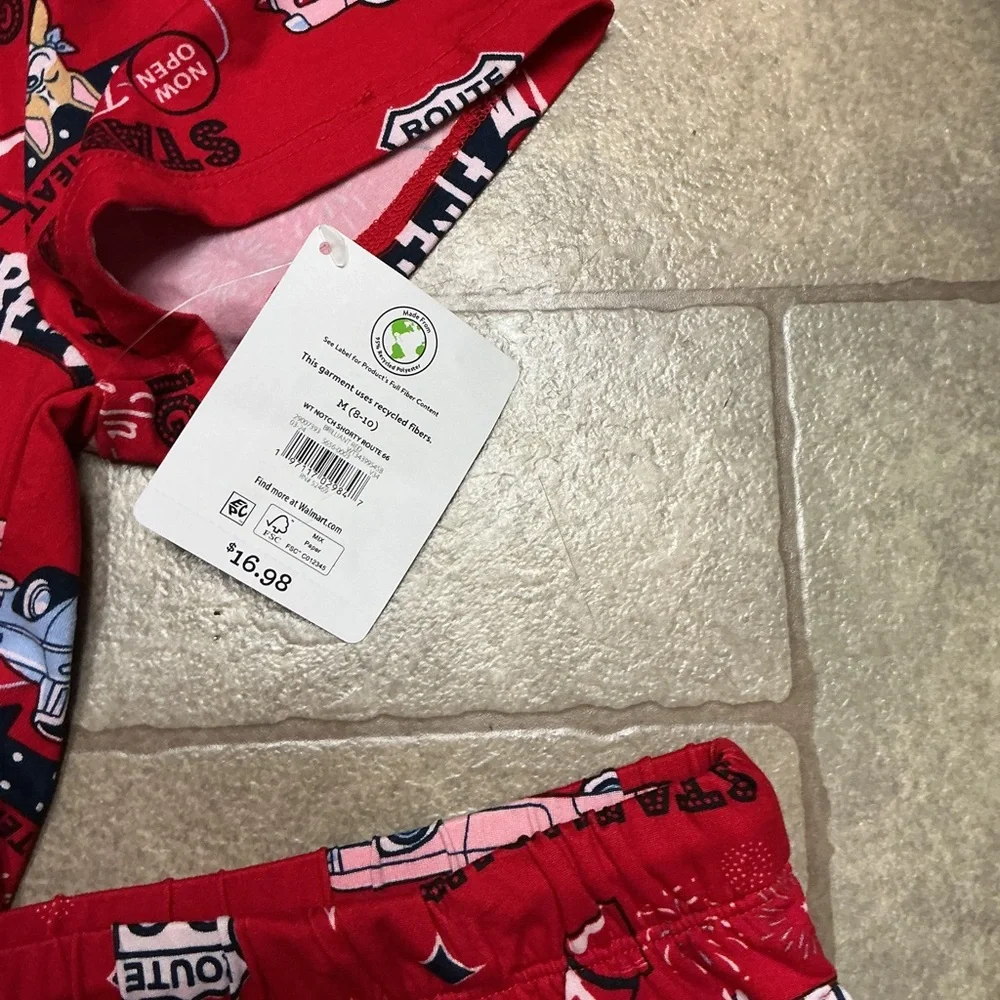 Womans Red Fireworks Pajama Set - Picture 4 of 5